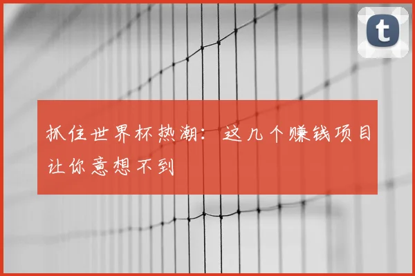抓住世界杯热潮：这几个赚钱项目让你意想不到